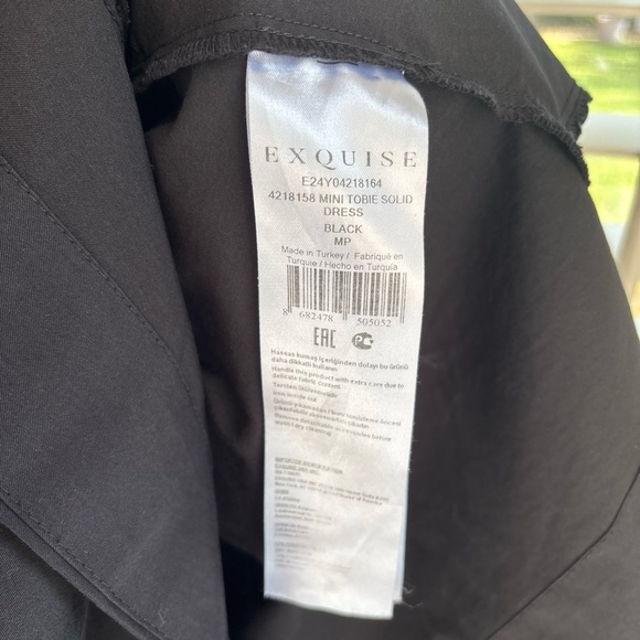 ESQUISE Tobie Mini Shirt Dress Anthropologie Black Size Medium Petite - Picture 9 of 10